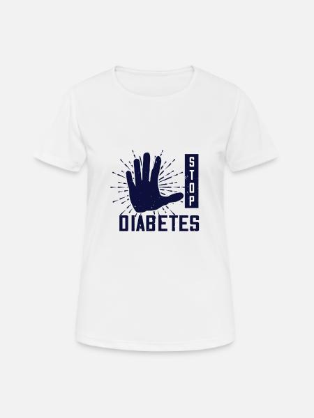 Diabetes stoppen - Frauen T-Shirt atmungsaktiv - Weiß