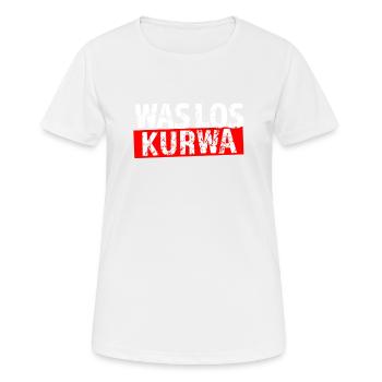 Polnischer Spruch Was los Kurwa Polska Polen - Frauen T-Shirt atmungsaktiv - Weiß - Vorne - AI Model Female 172 dark (172cm)
