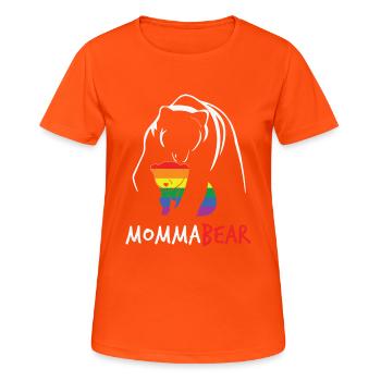 Momma Bear LGBTQ Gay Pride Mom - T-shirt respirant Femme - orange néon - Devant - AI Model Female 172 dark (172cm)