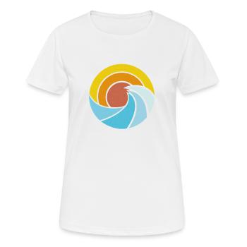 Ocean Sunset Logo - Women's Breathable T-Shirt - white - Front - AI Model Female 172 dark (172cm)