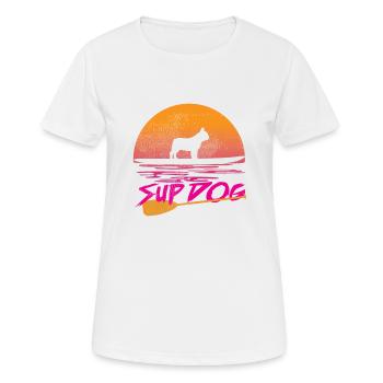 Stand Up Paddling Französische Bulldogge Geschenk - Frauen T-Shirt atmungsaktiv - Weiß - Vorne - AI Model Female 172 dark (172cm)