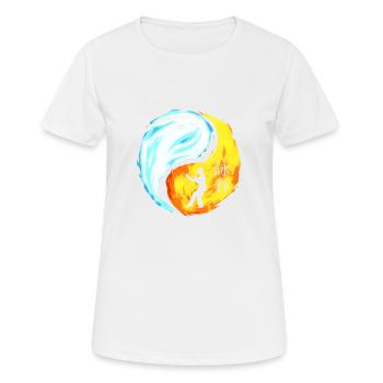 Wing Chun Ying Yang Fighter fighting - Women's Breathable T-Shirt - white - Front - AI Model Female 172 dark (172cm)