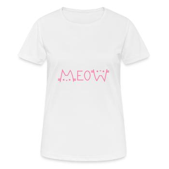 Cat design "MEOW" - Women's Breathable T-Shirt - white - Front - AI Model Female 172 dark (172cm)