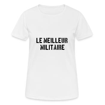 Le meilleur militaire - T-shirt respirant Femme - blanc - Devant - AI Model Female 172 dark (172cm)