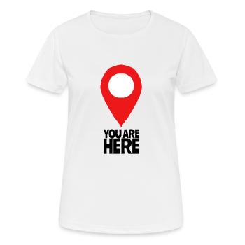 You are here - Women's Breathable T-Shirt - white - Front - AI Model Female 172 dark (172cm)