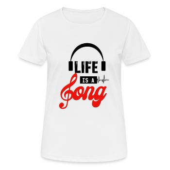 Das Leben ist ein Lied - Frauen T-Shirt atmungsaktiv - Weiß - Vorne - AI Model Female 172 dark (172cm)