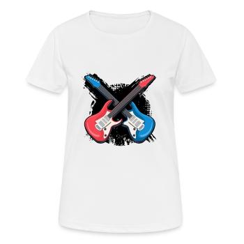 Musik Lieder Gitarre - Frauen T-Shirt atmungsaktiv - Weiß - Vorne - AI Model Female 172 dark (172cm)