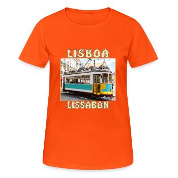 Lisboa tram Lisbon - Women's Breathable T-Shirt - neon orange - Front - AI Model Female 172 dark (172cm)