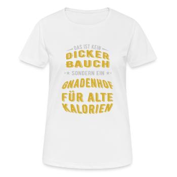 Das ist kein dicker Bauch sondern lustiger Spruch - Frauen T-Shirt atmungsaktiv - Weiß - Vorne - AI Model Female 172 dark (172cm)