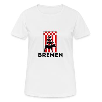Bremer Stadtmusikanten Flagge - Frauen T-Shirt atmungsaktiv - Weiß - Vorne - AI Model Female 172 dark (172cm)