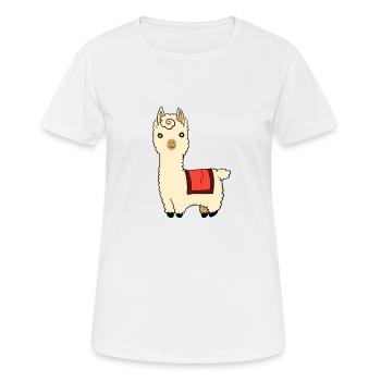 Alpaga lama alpaga chameau animal doux duveteux - T-shirt respirant Femme - blanc - Devant - AI Model Female 172 dark (172cm)