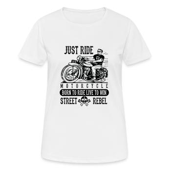 Just ride - T-shirt respirant Femme - blanc - Devant - AI Model Female 172 dark (172cm)