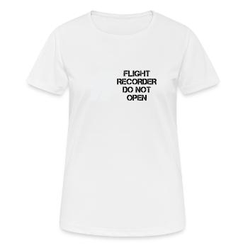 BOÎTE NOIRE - Enregistreur de bord - Ne pas ouvrir - T-shirt respirant Femme - blanc - Devant - AI Model Female 172 dark (172cm)