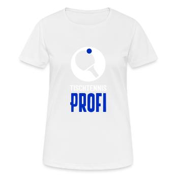 Tischtennis Profi Motiv - Frauen T-Shirt atmungsaktiv - Weiß - Vorne - AI Model Female 172 dark (172cm)