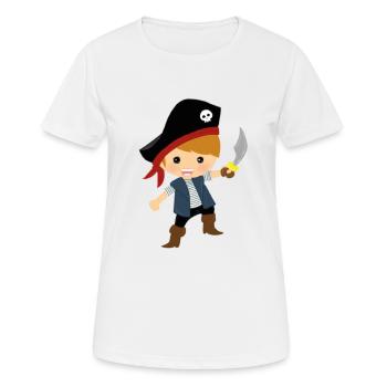 Cute little pirate with pirate hat and saber - Women's Breathable T-Shirt - white - Front - AI Model Female 172 dark (172cm)