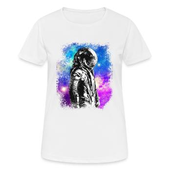 Astronaute de la NASA Lune Espace coloré Astro Galaxy St - T-shirt respirant Femme - blanc - Devant - AI Model Female 172 dark (172cm)
