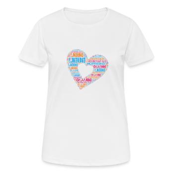 Christian sayings faith, hope, love - Women's Breathable T-Shirt - white - Front - AI Model Female 172 dark (172cm)
