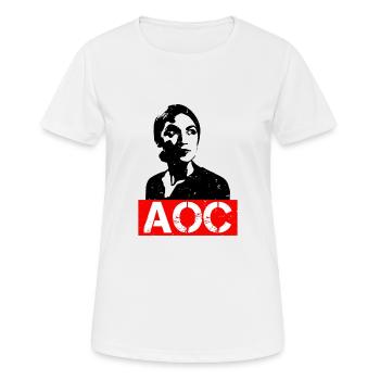 AOC for President 2024 Alexandria Ocasio-Cortez - T-shirt respirant Femme - blanc - Devant - AI Model Female 172 dark (172cm)