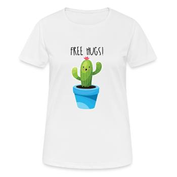 câlins gratuits cactus câlin drôle cadeau câlin moi - T-shirt respirant Femme - blanc - Devant - AI Model Female 172 dark (172cm)