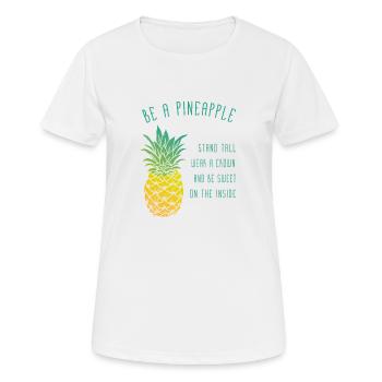 be a pineapple - T-shirt respirant Femme - blanc - Devant - AI Model Female 172 dark (172cm)