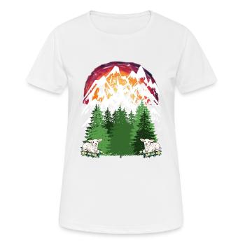 Moutons Chèvres Alpage Montagnes Alpes Vacances Tannen Alm - T-shirt respirant Femme - blanc - Devant - AI Model Female 172 dark (172cm)