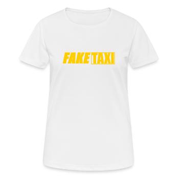 Fake Taxi Kostüm - Frauen T-Shirt atmungsaktiv - Weiß - Vorne - AI Model Female 172 dark (172cm)