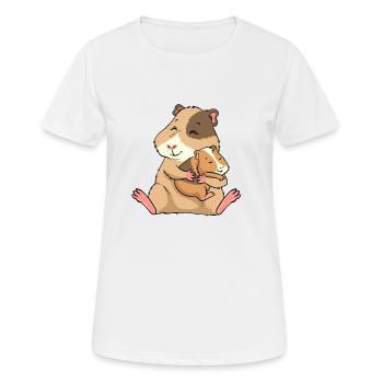 Guinea Pig Baby Young Mom - Women's Breathable T-Shirt - white - Front - AI Model Female 172 dark (172cm)