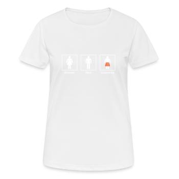 Toilettes toilettes signe de toilette blague blague scotsman - T-shirt respirant Femme - blanc - Devant - AI Model Female 172 dark (172cm)