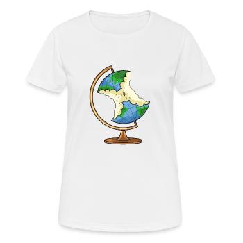 Globus Earth Apple Climate Protection Climate Change - Women's Breathable T-Shirt - white - Front - AI Model Female 172 dark (172cm)