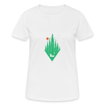 À la forêt derrière les montagnes - T-shirt respirant Femme - blanc - Devant - AI Model Female 172 dark (172cm)