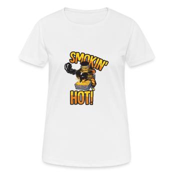 Smokin' Heiß - Frauen T-Shirt atmungsaktiv - Weiß - Vorne - AI Model Female 172 dark (172cm)