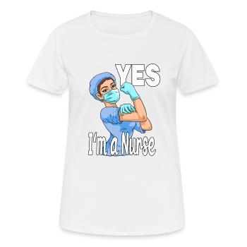 Lustige Pflegekraft Gesundheitswesen Krankenschwes - Frauen T-Shirt atmungsaktiv - Weiß - Vorne - AI Model Female 172 dark (172cm)