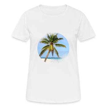 Malediven Palme - Frauen T-Shirt atmungsaktiv - Weiß - Vorne - AI Model Female 172 dark (172cm)