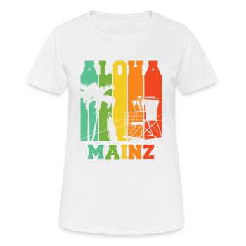 mainz - Frauen T-Shirt atmungsaktiv - Weiß - Vorne - AI Model Female 172 dark (172cm)