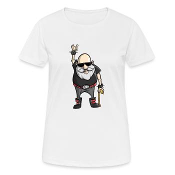 Heavy metal grandpa - rock music retirement home grandfather - Women's Breathable T-Shirt - white - Front - AI Model Female 172 dark (172cm)