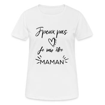 j'peux pas je vais être maman - T-shirt respirant Femme - blanc - Devant - AI Model Female 172 dark (172cm)