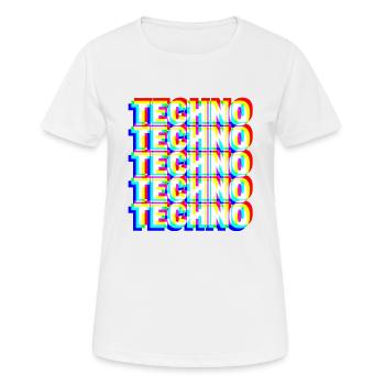 TECHNO DJ Raver Goa Rave Party Festival Geschenk - Frauen T-Shirt atmungsaktiv - Weiß - Vorne - AI Model Female 172 dark (172cm)