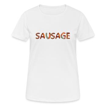 Saucisse Sausage Viandes Mangeurs de viande - T-shirt respirant Femme - blanc - Devant - AI Model Female 172 dark (172cm)