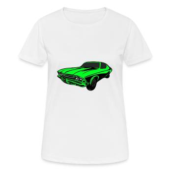 Neon Green Race Car - Women's Breathable T-Shirt - white - Front - AI Model Female 172 dark (172cm)