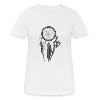 Coiffeur dream catcher peigne coupe de cheveux - T-shirt respirant Femme - blanc - Devant - AI Model Female 172 dark (172cm)