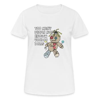 Costume de sorcière poupée vaudou Halloween - T-shirt respirant Femme - blanc - Devant - AI Model Female 172 dark (172cm)