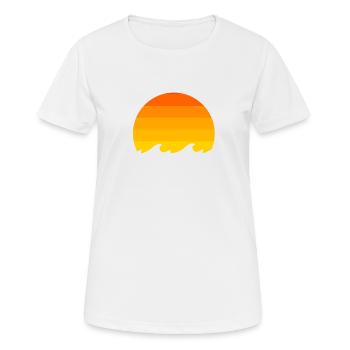 Sonnenuntergang am Meer - Frauen T-Shirt atmungsaktiv - Weiß - Vorne - AI Model Female 172 dark (172cm)
