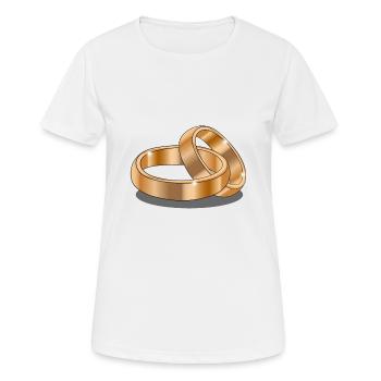 Alliance bague mariage mariage mariée marié - T-shirt respirant Femme - blanc - Devant - AI Model Female 172 dark (172cm)