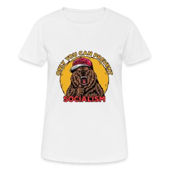 Bärenhemd Verhindern Sie den Sozialismus - Frauen T-Shirt atmungsaktiv - Weiß - Vorne - AI Model Female 172 dark (172cm)