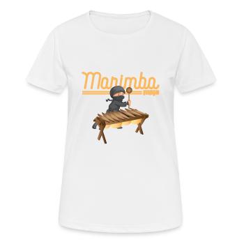 Drôle de cadeau de percussion Marimba Ninja Marching Band - T-shirt respirant Femme - blanc - Devant - AI Model Female 172 dark (172cm)