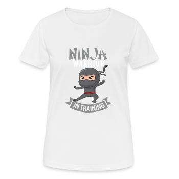 Black Ninja - Guerrier Ninja à l'entraînement - T-shirt respirant Femme - blanc - Devant - AI Model Female 172 dark (172cm)