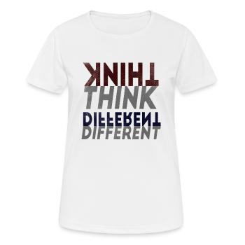 Denke anders - Frauen T-Shirt atmungsaktiv - Weiß - Vorne - AI Model Female 172 dark (172cm)