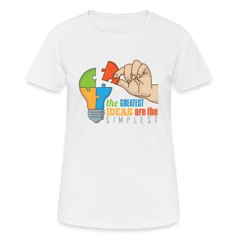 Les meilleures idées sont les plus simples - T-shirt respirant Femme - blanc - Devant - AI Model Female 172 dark (172cm)