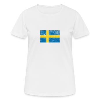 Sweden Flag Distressed - Women's Breathable T-Shirt - white - Front - AI Model Female 172 dark (172cm)
