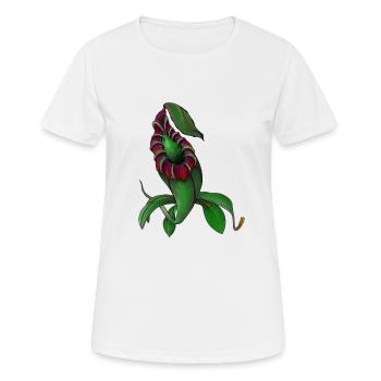 Plante carnivore Carnivores Nepenhtes - T-shirt respirant Femme - blanc - Devant - AI Model Female 172 dark (172cm)
